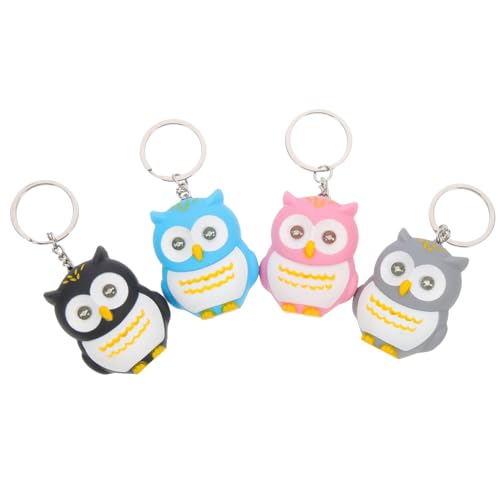 DEARMAMY 4stücke Leuchtende Cartoon Eule Schlüsselanhänger Süße Anhänger Für Taschen Autos Und Schwarz Blau von DEARMAMY