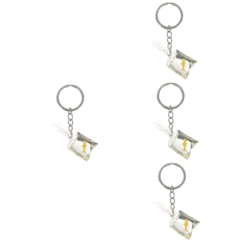 DEARMAMY 4 Stück Fischtasche Schlüsselanhänger Geldbörse Charme Schlüsselanhänger Taschenanhänger süßer Schlüsselanhänger Auto Kawaii Schlüsselanhänger Rucksack-Schlüsselanhänger Harz von DEARMAMY