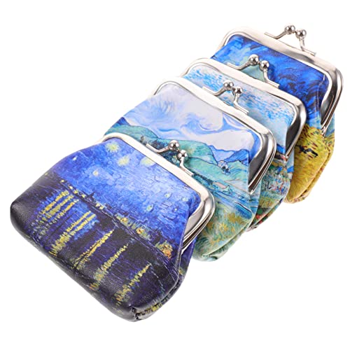 DEARMAMY 4 Stück Geldbörse Münzbeutel Damen Brieftaschen Schlüsselanhänger Kleine Brieftaschen Klein Für Frauen Mini-Sachen Für Den Geldbeutel Brieftasche Klein Kupplung Pu-Leder von DEARMAMY