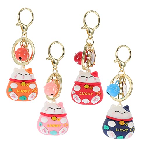 DEARMAMY Glückskatze Schlüsselanhänger Cartoon Taschenanhänger Schlüsselring Deko Zufällige Farben Pink Perfektes Zubehör Für Taschen Und Schlüssel von DEARMAMY
