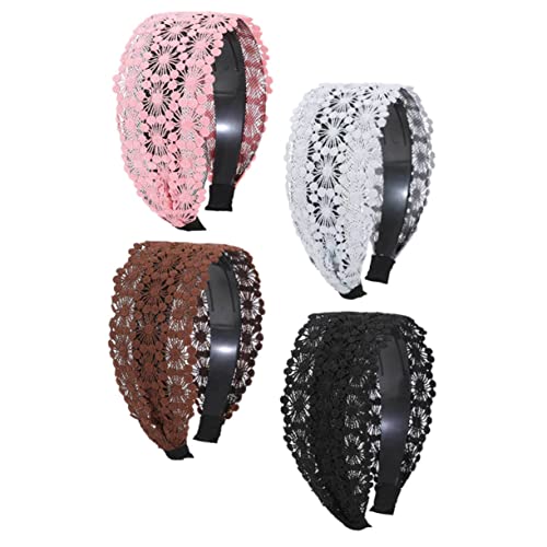 DEARMAMY 4stücke Stirnbänder Dekorativ Spitze Stirnbänder Mädchen Kopfschmuck Anti-skid Tragbare Für Frauen Stirnband-accessoire von DEARMAMY
