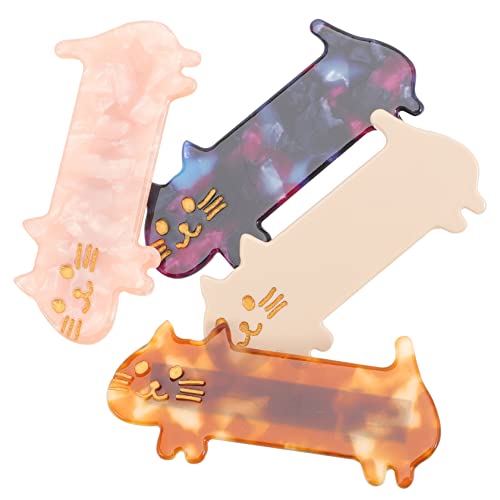 DEARMAMY 4stücke Haarspangen Für Mädchen Kleinkinder Haarclips Niedliche Katzenform Haarnadeln Kopfschmuck Für Mädchen Cartoon Haar Zubehör Leicht Anzuwendende Haarspangen von DEARMAMY