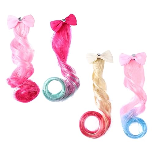 DEARMAMY 4 Stück Haarspange Für Perücke Mit Schleife Haarzubehör Für Mädchen Haarschleifen Für Mädchen Schmetterlings-haarspangen Schleifen Haarspangen Mädchen Haarschleifen Haarklammern von DEARMAMY