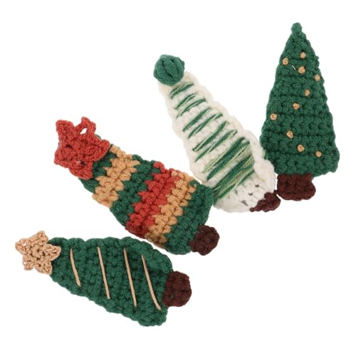 DEARMAMY 4stücke Haarspangen Mit Weihnachtsbaummotiv Haarstyling-clips Aus Haarspangen Mit Druckknöpfen Für Kleine Mädchen Weihnachtskopfschmuck von DEARMAMY