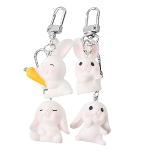 DEARMAMY 4stücke Niedliche Schlüsselanhänger Mit Hasen-Design Kreative Für Taschen Und Rucksäcke Deko Für Ostern Und Alltagsgebrauch von DEARMAMY
