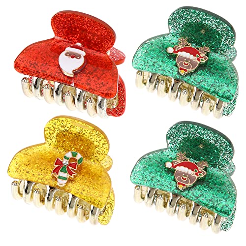 DEARMAMY 4 Stück Kleine Krallen Clips Haarklammern für Dünnes und Dickes Haar Haarstyling Zubehör für Weihnachten Geburtstage Partys und Alltag Geschenkidee für Damen von DEARMAMY