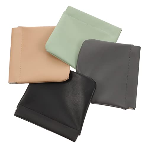 DEARMAMY 4stücke Kosmetiktasche Aus Pu-Leder Quetsch-Design Magnetverschluss Kleine Tasche Für Make-up Reisezubehör Handtaschen-Organizer Geeignet Für Damen Reisen Und Camping von DEARMAMY