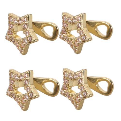 DEARMAMY 4 Stück Kühle goldene Zähneschmuck Zahnverschluss Mundgrills für Männer Zahnkostüm Hip -Hop -Schmuck Zahndekoration Hiphop Sternzahnkappe Bling -Zahngrillkappe Cosplay-Grill Kupfer von DEARMAMY