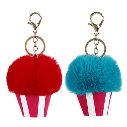 DEARMAMY 4stücke DIY Eiscreme Ball Schlüsselanhänger Schlüsselbund Dekoration Süße Auto Anhänger Wassermelone Rot Und Blau von DEARMAMY