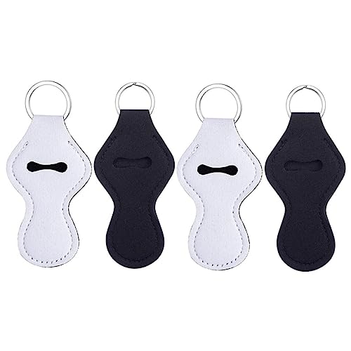 DEARMAMY 4stücke Teiliges Lippenbalsam Halter Schlüsselanhänger Neopren Etui Für Lippenpflegeprodukte Praktischer Organizer Für Lippenstift Und Lip Gloss Für Frauen Und Mädchen von DEARMAMY