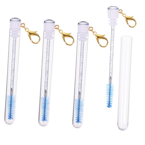 DEARMAMY 4 Stück Make-up-Pinsel-Zauberstäbe kosmetikpinsel makeup brushes schminkpinselset eyelash extension Damen leere Wimpernröhre Augenbrauenbürstenrohr tragbares wimpernrohr Acryl Blue von DEARMAMY