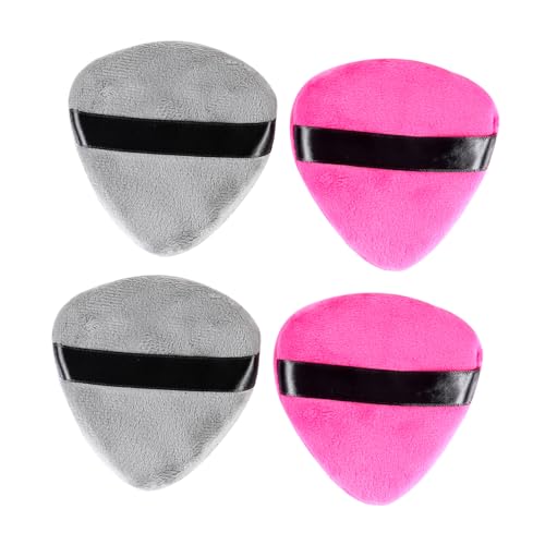 DEARMAMY 4 Stück Make-up- mit Riemen Mischen geformt Gesicht lose Puderquaste kosmetische kosmetisches Kissen tragbare Puderquaste Frauen-Make-up-Puff Flaum von DEARMAMY