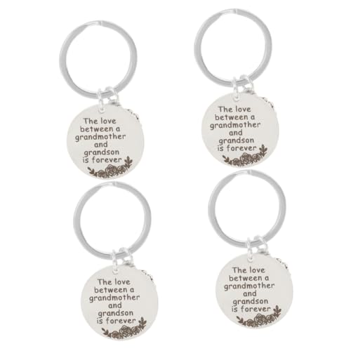 DEARMAMY 4 Stück Oma Schlüsselanhänger Oma anwesend Schmuckgeschenke zum Geburtstag der Großmutter Grandma Silve Großmutter-Schlüsselanhänger vom Enkel Taschenanhänger von DEARMAMY