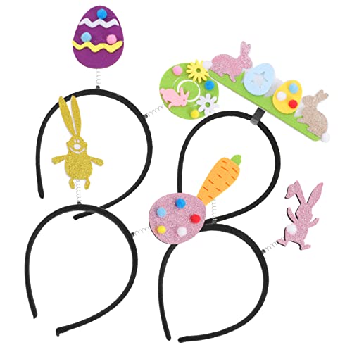 DEARMAMY 4pcs Ostern Dekorative Stirnband Ostern Party Haarband Niedlichen Cartoon Eier Bunny Headwear von DEARMAMY