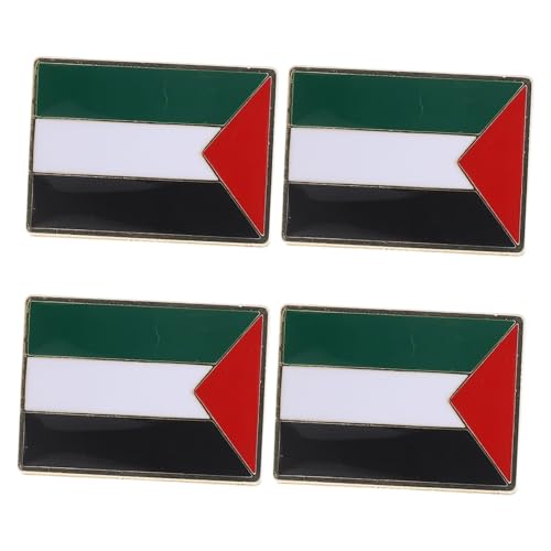 DEARMAMY 4 Stück Palästina Flagge Metall Anstecknadel Dekorative Brosche für Kleidung Rucksack und Anlässe Robuste Metallkonstruktion Vielseitiges Accessoire für Patriotische Events von DEARMAMY