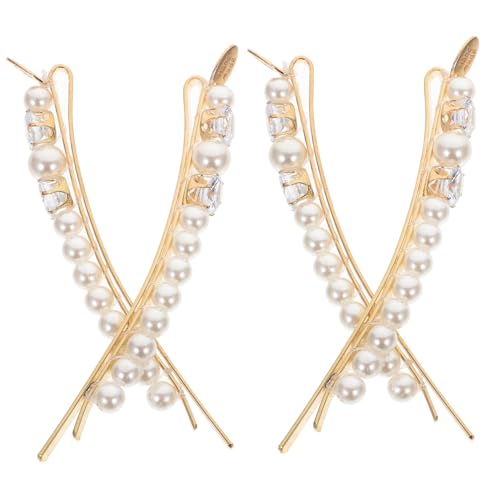 DEARMAMY 4stücke Perlen-haarspangen Mit Strasssteinen Metall-haarnadeln Haarspangen Für Damen Party Und Hochzeitsfrisuren von DEARMAMY