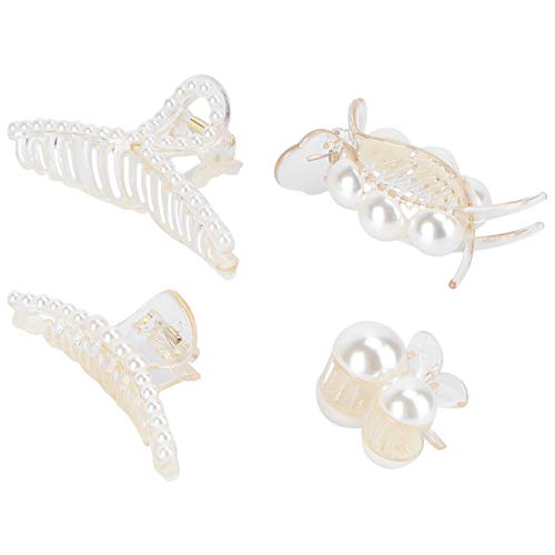 DEARMAMY 4 Stück Perlen-Seiten clip Styling seitliche Haarspangen Zubehör haarschmuck haar spangen haar klammerm libelle haarspange haarclips Haarspangen für Frauen Einfache Haarnadel Acryl von DEARMAMY