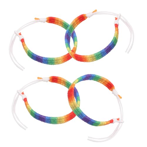 DEARMAMY Regenbogen-freundschaftsarmband 4-teilig Gewebtes Seil Verstellbares Armband für Männer und Frauen DEARMAMY Regenbogen-freundschaftsarmband 4-teilig Gewebtes Seil Verstellbares Armband für Männer und Frauen von DEARMAMY