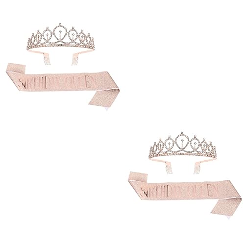 DEARMAMY 4 Stück Riemen Für Geburtstagsfeiern Roségoldener Gürtel Kostüm Kopfbedeckung Silberner Haarschmuck Glitzernde Geburtstagsschärpe Brautkrone Haarreifen Elastischer Stoff DEARMAMY 4 Stück Riemen Für Geburtstagsfeiern Roségoldener Gürtel Kostüm Kopfbedeckung Silberner Haarschmuck Glitzernde Geburtstagsschärpe Brautkrone Haarreifen Elastischer Stoff von DEARMAMY