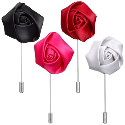 DEARMAMY 4 Stück Rosennadeln Brosche Anstecknadel Herren Anstecknadeln Brosche Herren Anzug Anstecknadel Anstecknadel Boutonniere Pin Verzierung Anzug Zubehör Für Männer von DEARMAMY