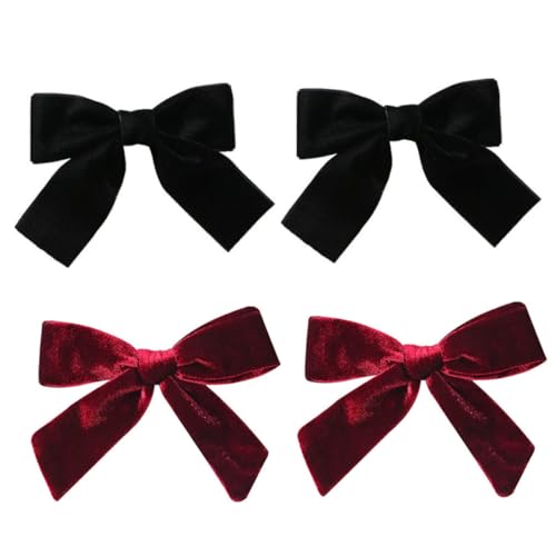DEARMAMY 4stücke Schleife Haarspange Dekor Samt-haarspange Haarklammer Party Haar Accessoire Schleife Form Haarspange Für Festival von DEARMAMY