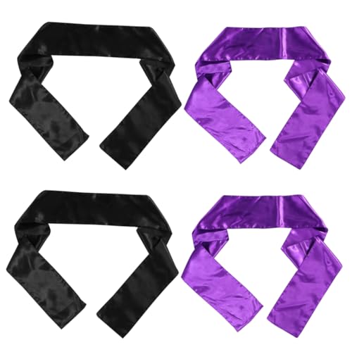 DEARMAMY 4 Stück Satin Haarbänder für Perücken Haarschal Kopfbedeckung für Sport und Yoga für Dickes Haar und Verschiedene Frisuren Waschbar und Vielseitig Verwendbar von DEARMAMY