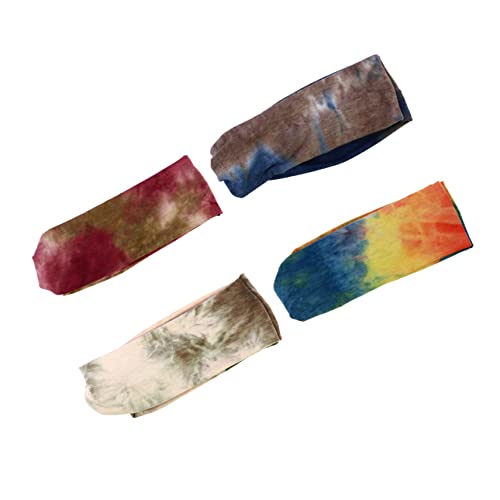 DEARMAMY 4stücke Fitness-stirnbänder Für Frauen Elastische Haarbands Yoga Sport Stirnband Mit Gedrehtem Knoten Laufhaarband Haarband Mit Hoher Wasseraufnahme von DEARMAMY