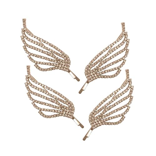 DEARMAMY 4 Stück Strass Flügel Haar Clips für Damen Hochzeit Haarschmuck Haarspangen Haarnadeln für Besondere Anlässe Rutschfest Glitzernde Dekoration von DEARMAMY