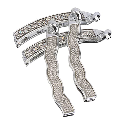 DEARMAMY 4 Stück Strass Haarnadeln Bananen Haarspange Für Pferdeschwanz Langlebiges Haar Zubehör Für Frauen Und Mädchen Rutschfestes Design Für Partys Hochzeiten Und Alltag von DEARMAMY