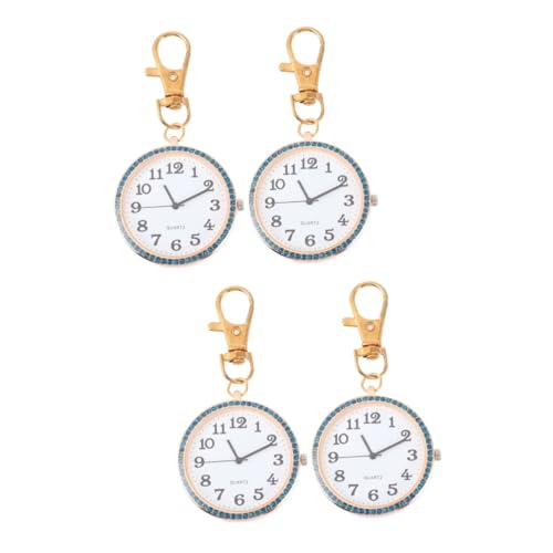 DEARMAMY 4 Stück Taschenuhr Klammer Für Schlüssel Ansteckuhr Für Die Krankenpflege Digitaluhr Handtaschenständer Krankenschwester Anstecknadel Uhr Autoabzeichen Uhren Zinklegierung Golden von DEARMAMY