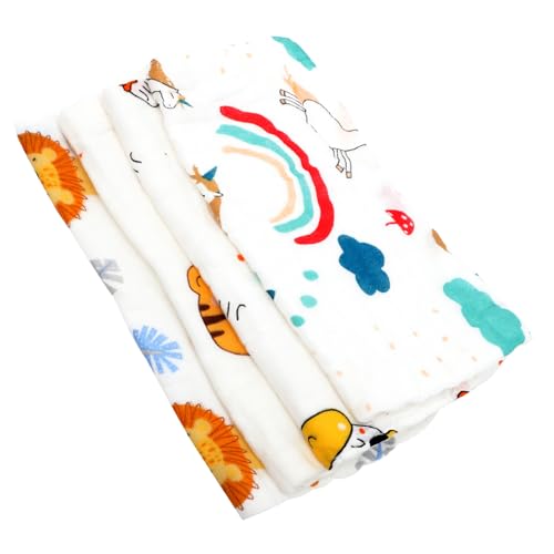 DEARMAMY 4 Stück Teiliges Baumwoll Waschlappen für Neugeborene Weiche Saugfähige Gesichtsreinigungstücher als Spucktuch Babyhandtuch Vielseitiges Handtuch von DEARMAMY