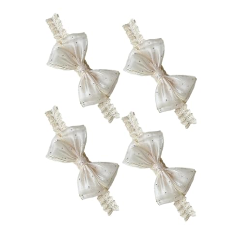DEARMAMY 4 Stück Teiliges Elastische Babymädchen-haarbänder mit Schleifen Weiche Komfortable Haarschleifen für Neugeborene Kleinkinder Sanfte Dehnbare Haarschmuck-accessoires für Alltag und von DEARMAMY