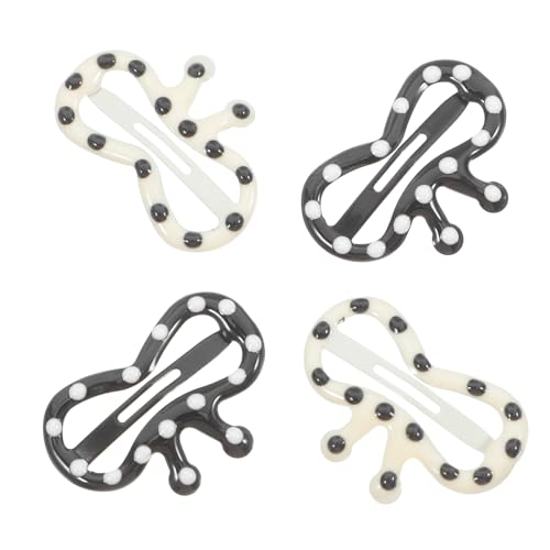 DEARMAMY 4 Stück Teiliges Haarspangen mit Süßem Schwarz Weißem Punktemuster Kleine Schleifenhaarklammern für Mädchen zum Ordentlichen Halten von Babyhaaren und Kinderhaarschmuckclips von DEARMAMY