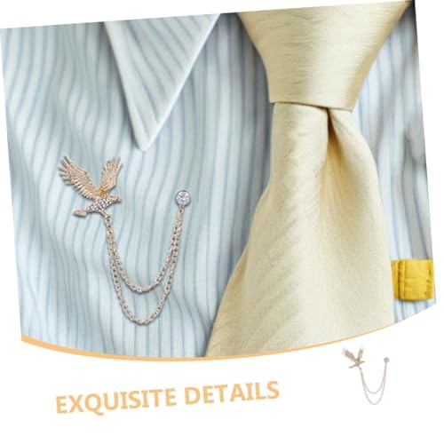 DEARMAMY 4stücke Hemd-anstecknadel Aus Legierung Mit Kette Herrenmode-accessoires Herren-kragennadel Mit Strass Ansteckbroschennadel Für Anzughemd Pulloverbrosche Mit Quaste von DEARMAMY