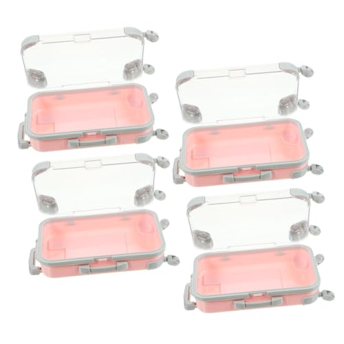DEARMAMY 4 Stück Teiliges Mini Makeup Reiseetui Tragbarer Kosmetik Organizer mit Schützender Innenausstattung Kompakte Aufbewahrungsbox für Falsche Wimpern Praktisches Kosmetikkoffer für von DEARMAMY