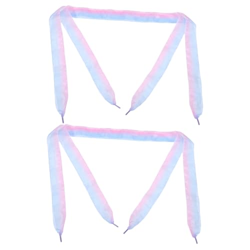 DEARMAMY 4 Stück Teiliges Organza Schnürsenkel Breit Flach Schneegarn Schuhbänder mit Einzigartigem Farbverlauf für Damen Sneaker Modisch Langlebig und Leicht für Alltag und Freizeit von DEARMAMY