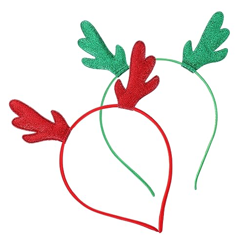 DEARMAMY 4 Stück Teiliges Weihnachts Haarreif mit Niedlichen Rentiergeweihen Leichtes Langlebiges Haarschmuck Accessoire für Erwachsene Festlich für Party und Winterfeiern Geeignet von DEARMAMY