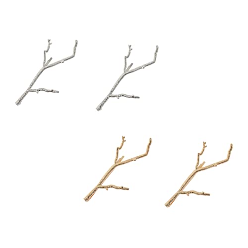 DEARMAMY 4 Stück Vintage Branch Haarklammern Retro Haarspangen für Damen Gold und Silber Kreative Haaraccessoires für Hochzeiten Partys und Alltag von DEARMAMY