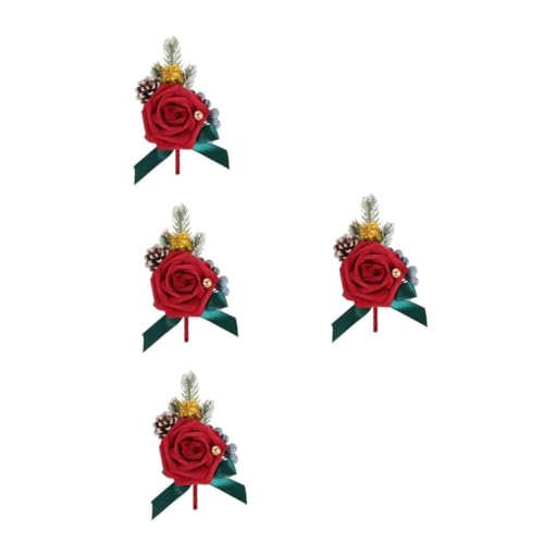 DEARMAMY 4 Stück Weihnachtskorsage brosche damenbekleidung weihnachtsdekoration Weihnachtsaccessoires weihnachtsmode weihnachtsfest Kleidungsverzierung Urlaubslabel-Pin Pin-Ästhetik Plastik von DEARMAMY