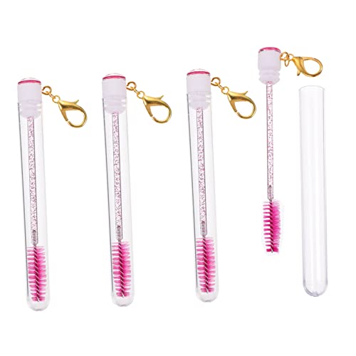 DEARMAMY 4 Stück Wimpernbürste Schlüssel Wimperntusche Mit Tube Bürsten Make-up-wimpern- Schönheit Wimpern Tragbares Wimpernrohr Make-up-pinsel-zauberstäbe Rosy Acryl von DEARMAMY