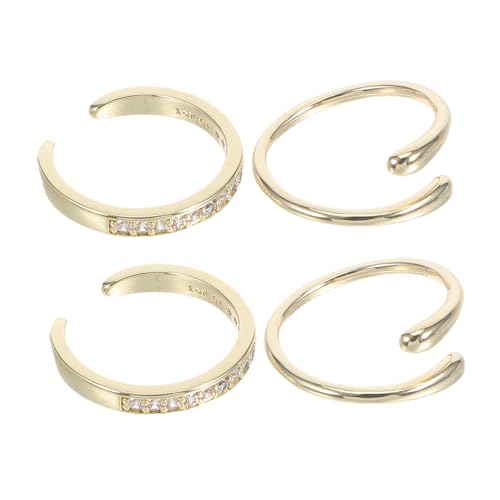 DEARMAMY 4 Stück offener Knöchelring Strand Zehenringe verstellbarer Zehenring verstellbare Zehenringe Fußringe für Damen Frauen öffnen Ringe vergoldetes Kupfer Golden von DEARMAMY