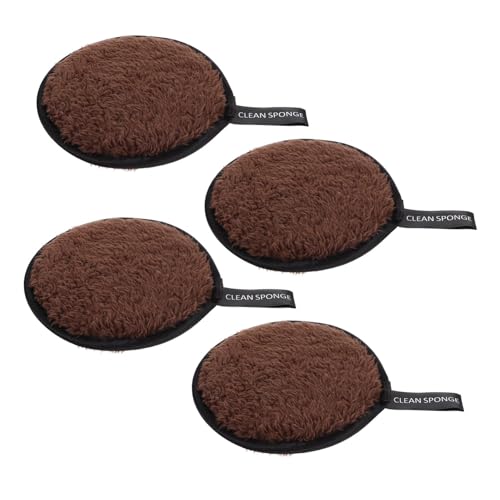 DEARMAMY 4stücke Puderquaste Waschbar Gesichtsreinigungspad Make-up Entferner Puderschwamm Make-up Schwamm Puder Puff Make-up Schwämme Flauschiges Material Für Effektive Gesichtsreinigung von DEARMAMY