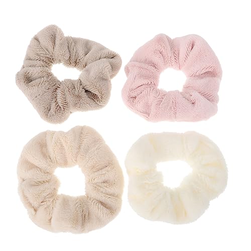 DEARMAMY 4stücke Zarte Pferdeschwanz Haar Krawatten Plüsch Haar Ringe Frauen Plüsch Kopfschmuck Für Frauen Pferdeschwanz-haarschmuck Kopfschmuck Für von DEARMAMY