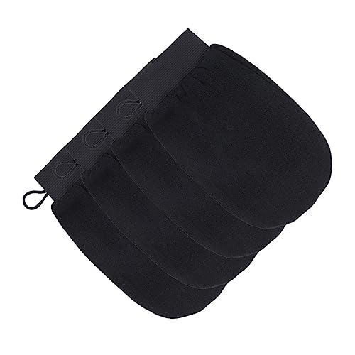 DEARMAMY 4 Teiliges Badetuch Bade Und Duschhandschuh Einlagiger Peelinghandschuh Peeling Baumwollhandschuhe Damenhandschuhe Weiße Peelinghandschuhe Peeling Duschhandschuhe Schwarze von DEARMAMY