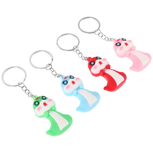 DEARMAMY 4Pcs Jahr Der Schlangenschlüsselkette Langhantel Pull Back Car Fitness Ring Waschmaschinen Spezielle Stiftzubehör Gelbe Dekorative Auto Modell Spa Stirnbänder Keychains Geldbeutel von DEARMAMY