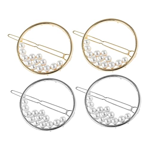 DEARMAMY 4stücke Runde Ring Haarnadel Mit Perlen Haarspangen Hohle Hoops Haarnadel Für Mädchen Kopfschmuck Haar Accessoire Für Geburtstagsfeiern Und Festivals von DEARMAMY
