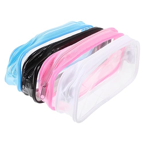 DEARMAMY 4Stücke Teilige Transparente Stifttasche Kratzfestes Federmäppchen Großer Bleistift Organizer Und Praktische Schreibwaren Und Kosmetiktasche von DEARMAMY