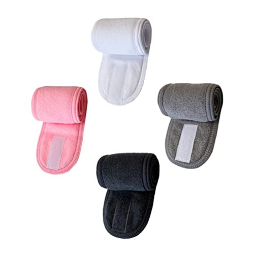 DEARMAMY 4Stücke Teiliges Haarbänder für Damen Elastische Stirnbänder Schwarz Weiß und Rosa für Yoga Sport und Make Up Atmungsaktiv und Wiederverwendbar von DEARMAMY