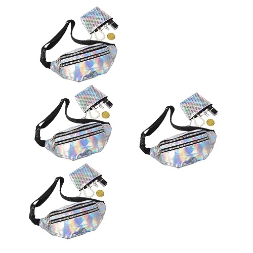 DEARMAMY 4sätze Teiliges Damen Waist Bag Verstellbare wasserdichte Gürteltasche Für Outdoor-Sport Festivals Und Reisen Inklusive Stylishem Geldbeutel Im Fischschuppen-Design von DEARMAMY