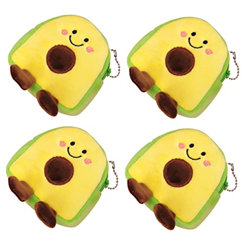 DEARMAMY 4 Stück Avocado-förmige Geldbörse Exquisite Mädchen-Tasche Plüsch-Tasche für Den Täglichen Gebrauch auf Reisen von DEARMAMY